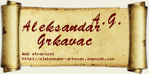 Aleksandar Grkavac vizit kartica